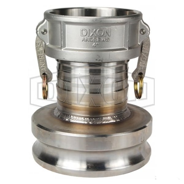 Type DA Cam and Groove Reducing Coupler, 6 x 4 in Nominal, Coupler x Adapter End Style, 316 SS